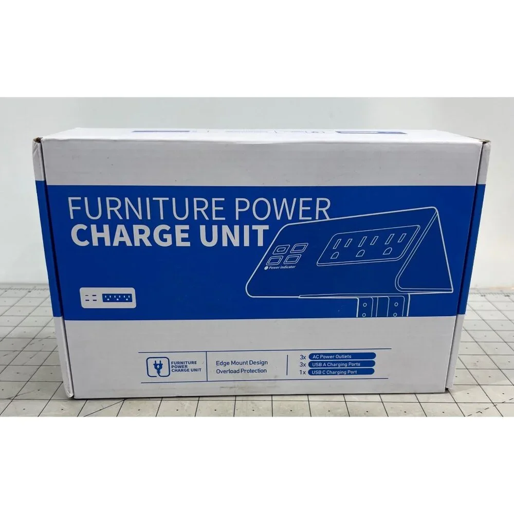 Nightstand Edge Mount Power Strip USB-C Port 3 AC Outlets Fast Charging USB Port - Picture 1 of 7